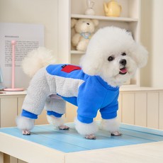 아티펫 반려동물 투톤 컬러 블록 견인 올인원, 블루, 1개