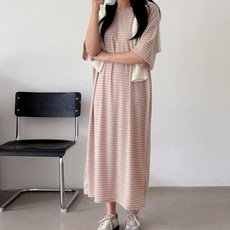 봉봉스토리 콰이어 스트라이프 임산부 원피스