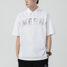 남성용 알럽홈 빈티지 카라 반팔티