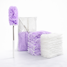 이고다 먼지왕 업그레이드형 양면흡착 정전기 먼지털이 롱핸들 1P+리필20P, 화이트+퍼플, 1세트