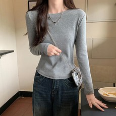 레몬소울 여성용 니엥 라운드넥 긴팔 티셔츠
