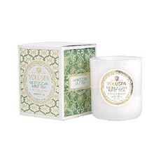 VOLUSPA 摩洛哥薄荷茶香氛蠟燭玻璃罐 270g, 1個, 綠茶+留蘭香+檸檬+茉莉+依蘭依蘭