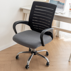 크블랑스 벨벳 데일리 의자 커버, 라이트 그레이, 1개