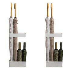 Block Mart 黏貼式雙層雨傘架, 白色, 2個