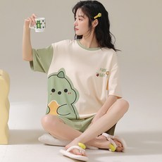 피어니스트 여성용 통기성 클래식 애니멀 잠옷 세트