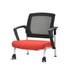 체어포커스 슬라이딩 좌식의자 C530, 블랙(팔걸이) + 블랙(등받이) + 고급 레드(방석), 1개