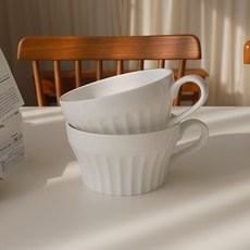 花園系列把手麵碗, 2個, 白色