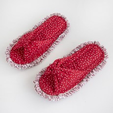 可拆式圓點清潔拖鞋組 紅色 P9363, 1雙