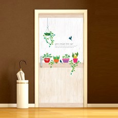 제제데코 인테리어 엠보 아파트 현관문 시트 러블리아 화분, 베이직