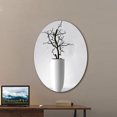 Alleophom 壓克力黏貼式壁鏡 橢圓形, 單一顏色