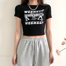 The Mad Moon Wekeep 女性嫘縈短版短袖T恤