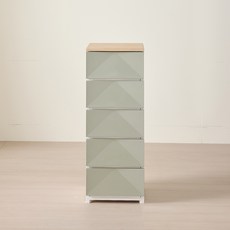 브리다 모던우드탑 서랍장, 올리브그린, 5단