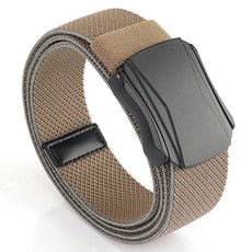 바로킵 알루미늄 버클 캐주얼 탄력 밴드 벨트, 교차다크카키, 1개