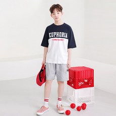 Nanajuni 兒童圓領Euphoria Unique五分褲 + 短袖T恤套裝