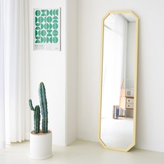 에이스홈 마카롱 팔각 와이드 벽걸이 전신거울 M, 버터