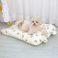 RITOGATO 寵物人造絲防撞涼感墊 外層套 + 內墊組, W熊, 1個