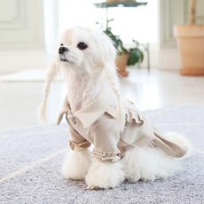 RARE MINX 狗狗吊帶格紋連身裙, 米色, 1個