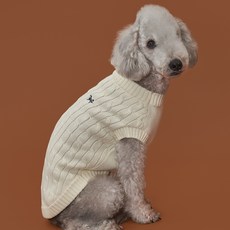 DOG-i 狗狗衣服 寵物狗 純棉針織衫, 象牙白