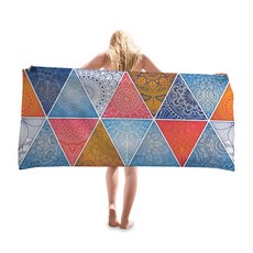 曼陀羅民族風運動沙灘巾 80 x 160 cm, 15, 1個