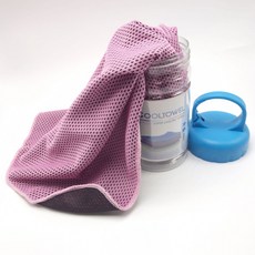 소니오 쿨 스포츠 타월 30 x 90 cm + 보틀 세트, 핑크, 1세트