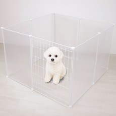 Life Lance 寵物透明圍欄 7片 + 鐵門, 1組, 半透明