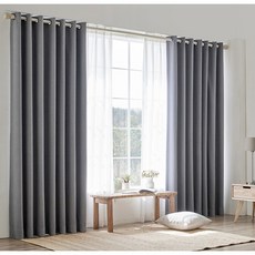 NuvoDeco 完美塑形遮光窗簾 2入, 深灰色