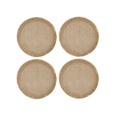 MIKASA Hessian 粗麻編織圓餐墊, 4個, 38.5 x 38.5 x 0.3cm, 棕色
