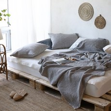 EIGHT ROOM 素色華夫格紋莫代爾棉夏季薄被, 灰色的