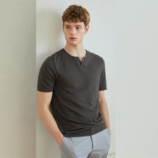 마에스트로투모로우 남성용 슬럽 헨리넥 라운드 반팔 티셔츠 MATS2B953