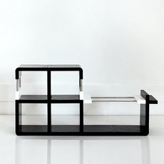 CUBICS 韓國製造 迷你書架 小鯨魚, 2層, 1個, 黑色