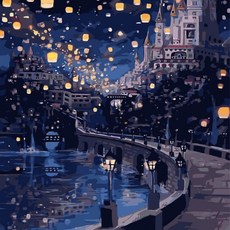 PIPO DIY 風景畫繪畫套組 40 x 50 cm, 夜間慶典(GX5243), 1個