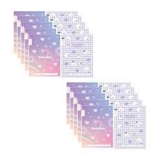 ibis 女童國小一二年級國語8格筆記本 愛心星球10入 + 熊熊朋友10入 套組, 1套, 混合色