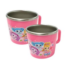 LE BARN 奇妙萌可印花防滑不鏽鋼手柄水杯, 2入, 混色