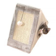 지앤와이 고양이 접이식 삼각 스크래쳐 숨숨집 대형, 그레이, 1개