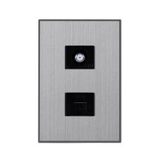 TILINS 網路8孔1孔CATV 2房插座 深灰色, 1個