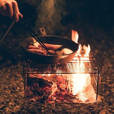 캠핑문 컴팩트 솔로 캠핑 메쉬 모닥불 화로, 1개