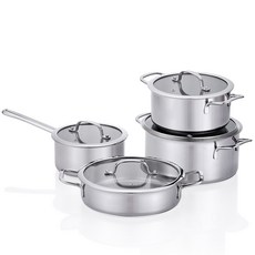 리벤스 인덕션 프리미엄 그랜드 스텐304 바닥3중 냄비 세트 4개, 편수 18cm + 양수 20cm + 24cm + 전골 24cm, 1세트