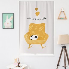 아티홈 모던 심플 캣플라워 벨크로 창문 커튼