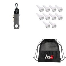 NAYASTYLE 高爾夫球袋 + PE 高爾夫短球釘 10入 + 球袋組 GFYP-136-1+162PU, 混和色