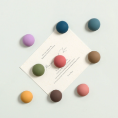 BEEBUYONE 柔和色圓形冰箱磁鐵 9種組, 混色