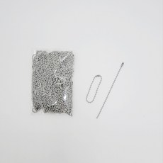 마다꾸미 볼체인 컬러군번줄 줄구슬 12cm, 그레이, 50개