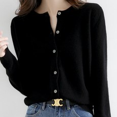 soleil 女款單排扣圓領針織開襟衫