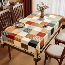 Mamiru 獨特圖案防水餐桌桌布, 08, 1個, 120 x 180 cm