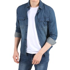男款涼爽輕薄水洗丹寧襯衫 YXCC116