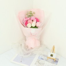 Bluehen 傳遞愛的香皂花束 + 塑膠提袋, 粉紅色, 1個