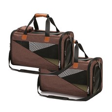 몬드스팟 고급스러운 통기성 반려동물 이동 가방 2p YT_RB287, 브라운