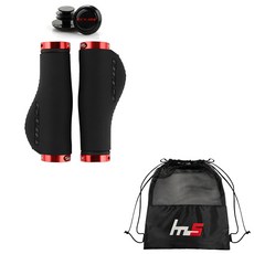 GUB Naya Style 自行車車把把手 2p + 獨家袋套組 CYYP-66-2PU, 紅色（手柄）, 1套