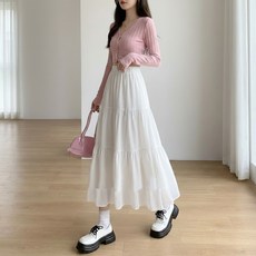 언헤브 여성용 데일리 밴딩 캉캉 롱스커트