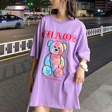 유니크한 아이스크림 베어 오버핏 반팔 임산부 상의 임부복