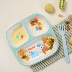 Modern House 派對熊美耐皿3格分隔餐盤, 混合色, 1個